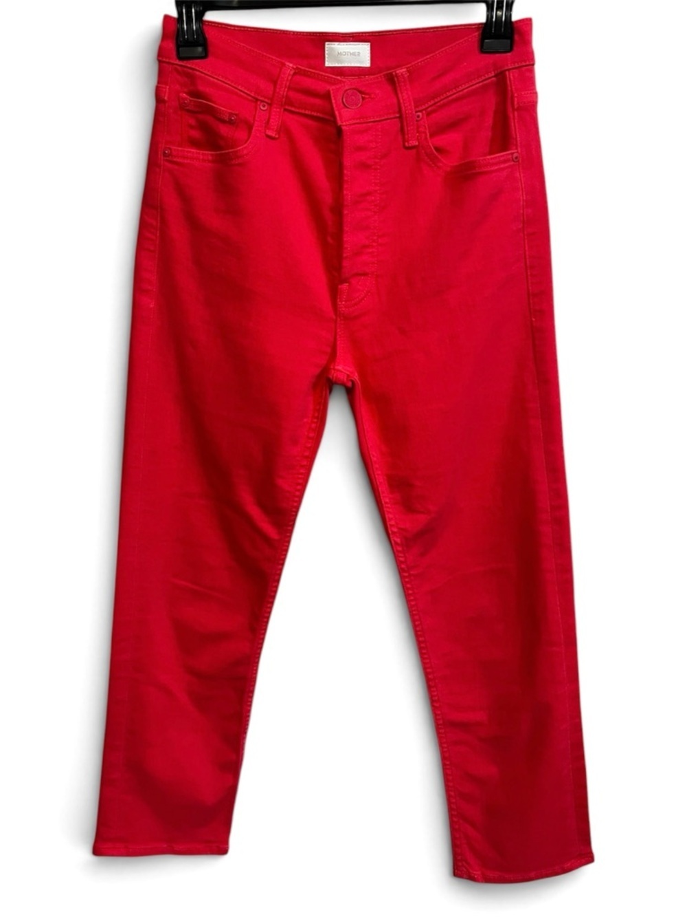 Mother Jeans Womens 25 Tomcat Play Date Coral Pink Button Fly Straight Leg Retro